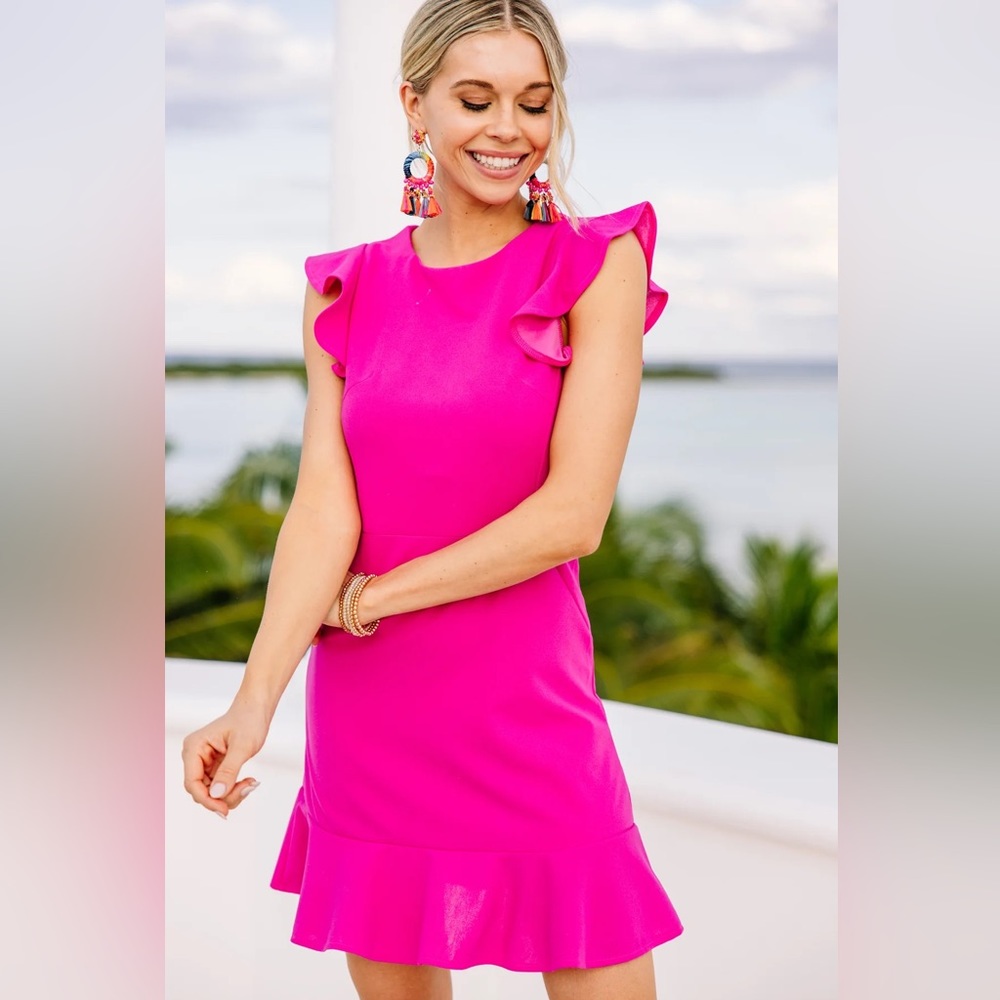NEW 💗 All My Life Fuchsia Pink Ruffled Dress 💗 From Shop the Mint Boutique